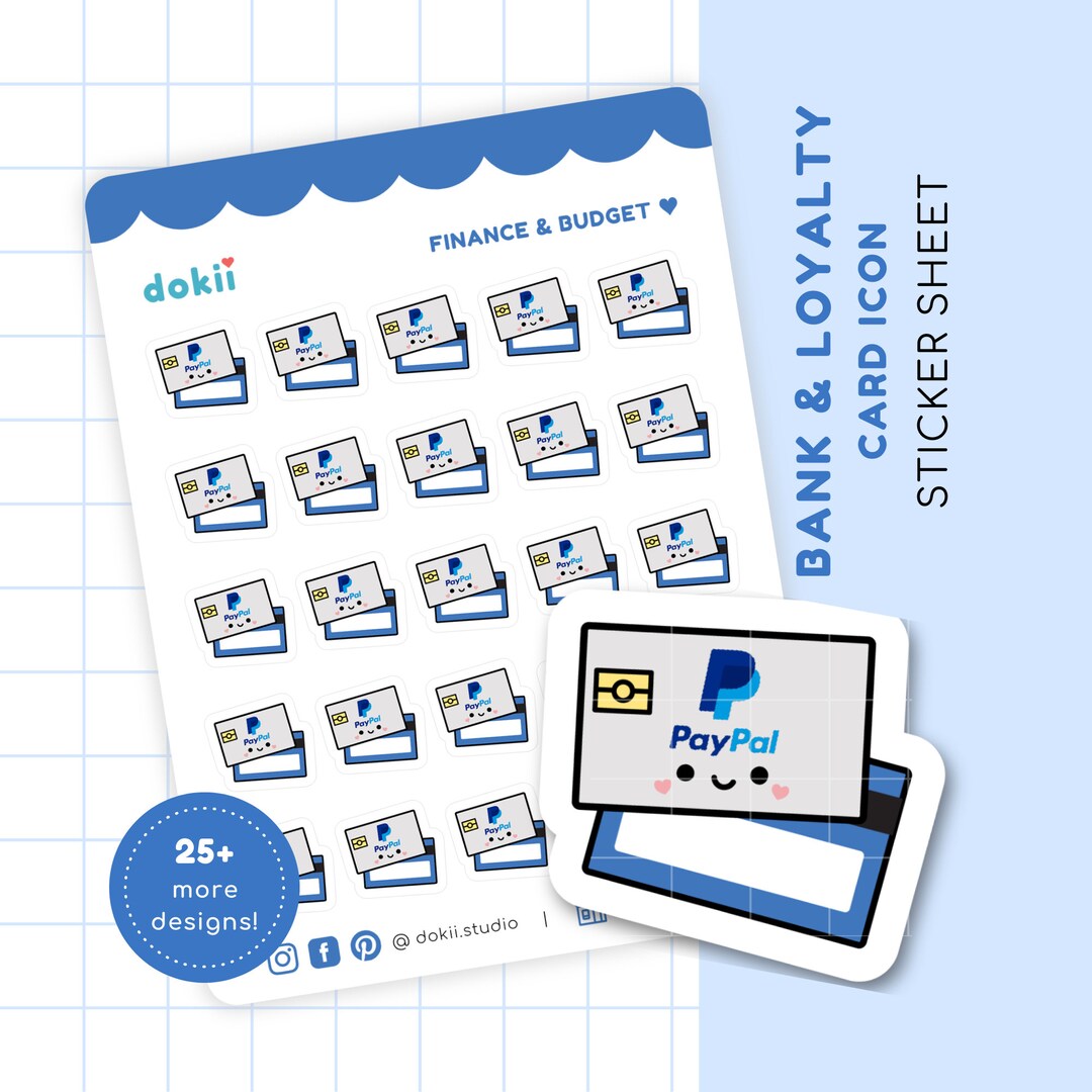 Credit Card Icon Sticker Sheet | Cute Credit Card Planner Sticker Icon ...