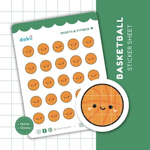 Linda hoja de pegatinas de baloncesto / Kawaii pegatinas de baloncesto deportes baloncesto práctica rastreador planificador pegatina torneo deportivo partido Reino Unido