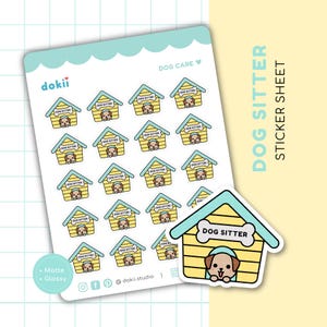 Hundesitter Aufkleber | Süsser Hund Planer Aufkleber Hundesitter Aufkleber Doggy Tagespflege Kawaii Hund Haussticker Hundeschule Hundeposten Hundehotel Hotelkette