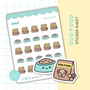 Hondenvoerstickers | Schattige hondenplannerstickers, Feeddogstickers hondenherinneringsstickers | Honden routine planner stickers | Stickers voor hondenverzorging