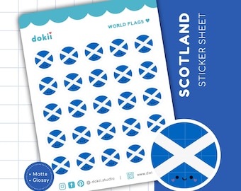 Hoja De Pegatinas De Bandera De Escocia A4 - Vinilo Brillante, Ideal Para Coche, Laptop O Manualidades