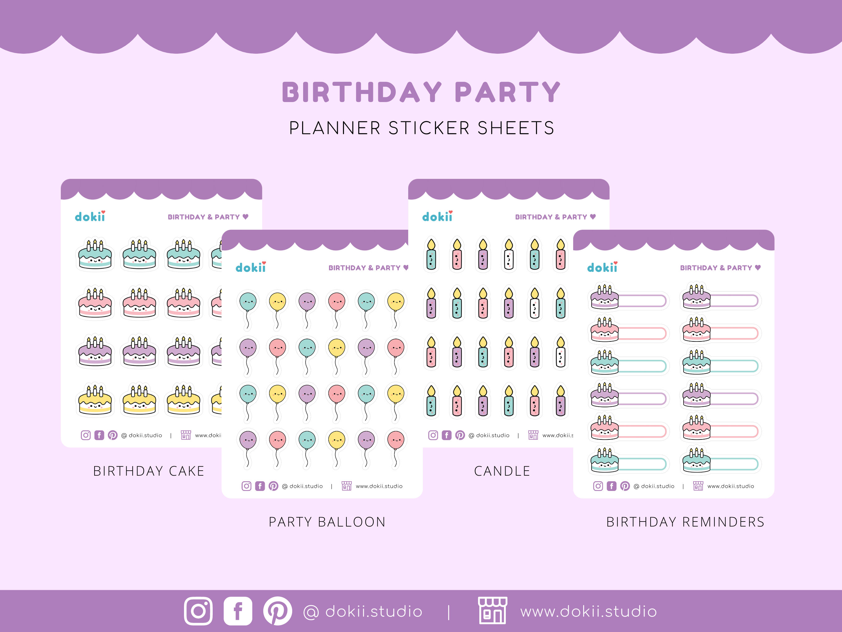 Cute Birthday Reminders Sticker Sheet | Kawaii Birthday Tracker ...