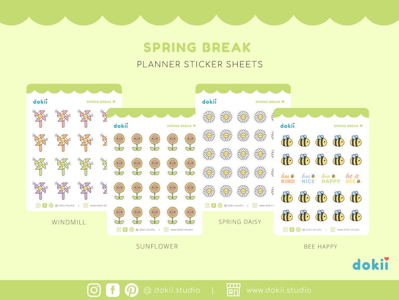 Cute Spring Sticker Sheet | Kawaii Spring Planner Sticker March ...