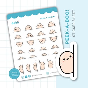Coucou mignon ! Feuille d'autocollants | Planificateur d'autocollants emoti furtifs kawaii Stickers déco d'angle boîte coucou Stickers personnages dokii haricot Royaume-Uni
