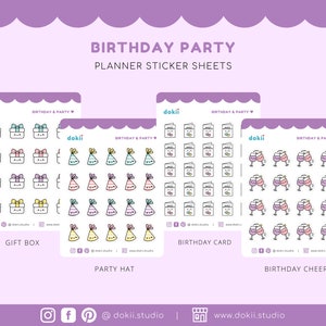 Cute Birthday Reminders Sticker Sheet | Kawaii Birthday Tracker ...