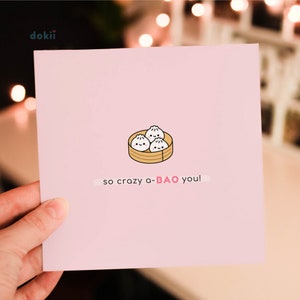 Kawaii Dumpling Card Valentine's Day Card | Funny Steamed Bao Card | Cute Pun Dumpling Card | Cute Punny Dim Sum Card Anniversary Card UK