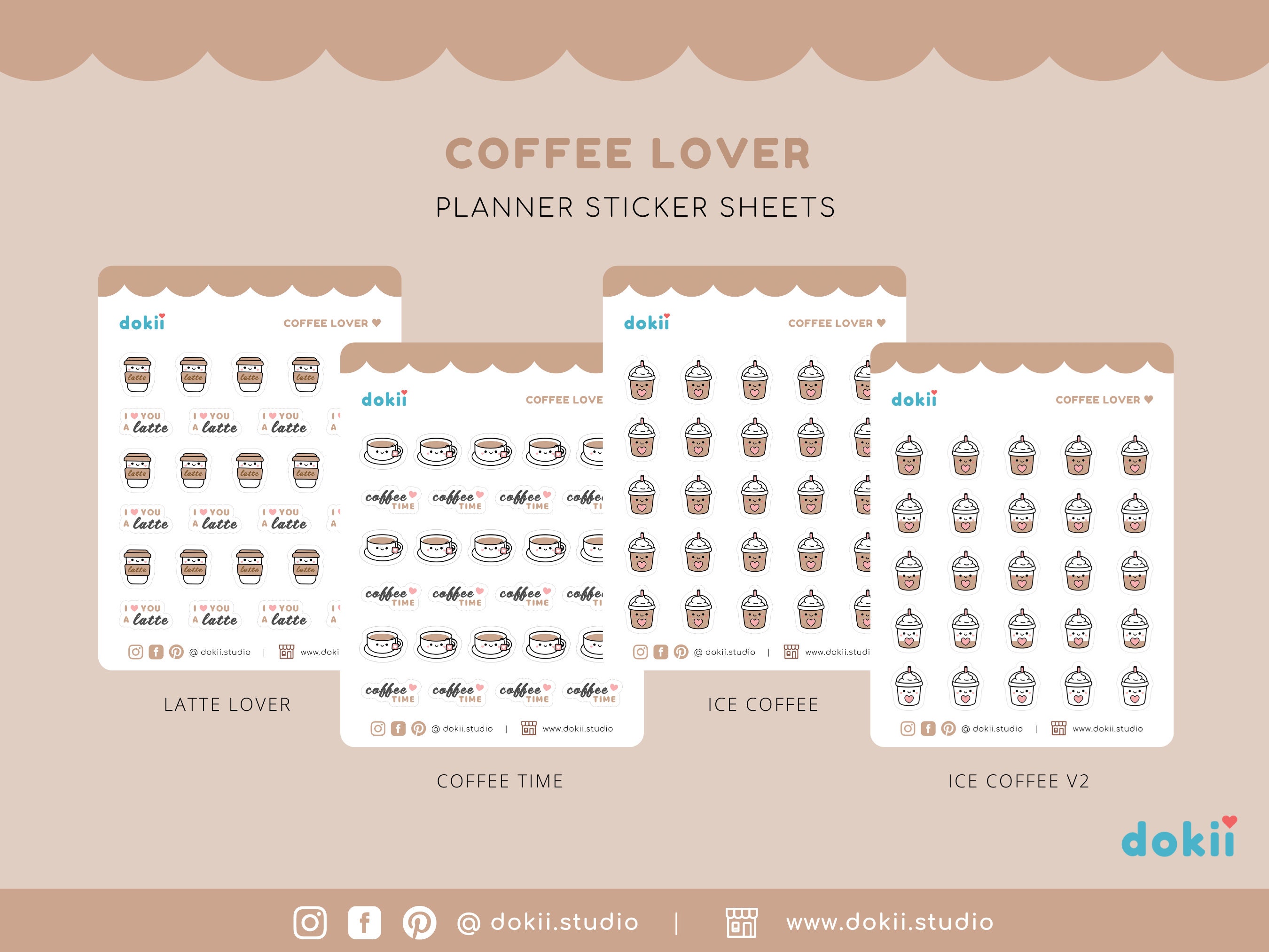 Kawaii Coffee Lover Sticker Sheet Cute Coffee Planner - Etsy