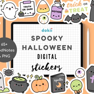 Kawaii Spooky Halloween Digital Stickers | Cute Trick or Treat Stickers GoodNotes Digital Planner Stickers