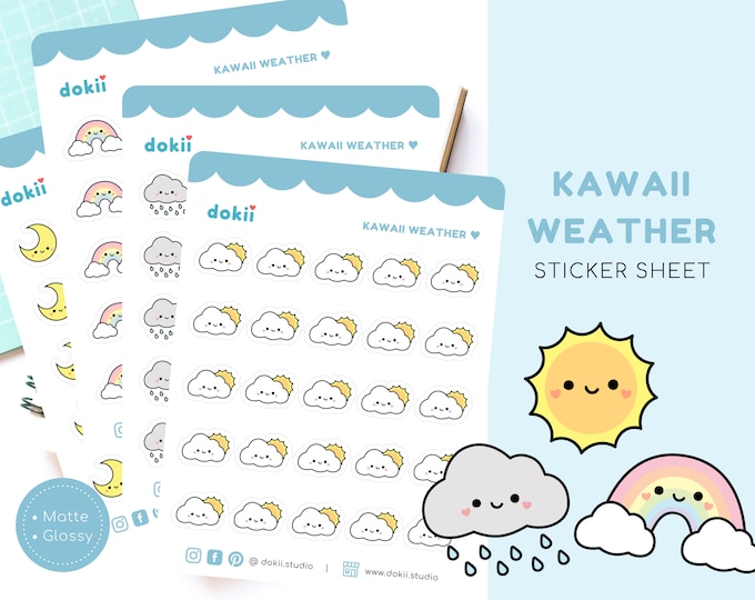 Tiny Weather Stickers, Weather Planner Stickers, Daily Weather Stickers ...