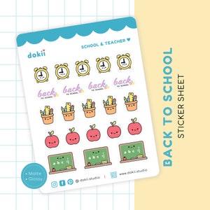 Pegatinas kawaii para la vuelta al cole / Pegatinas bonitas para el planificador escolar Pegatinas para el plan de clase del aula para profesores y estudiantes Recordatorios escolares del Reino Unido