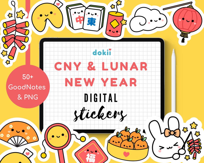 Cute Lunar New Year Digital Sticker CNY 2023 Year of Rabbit - Etsy