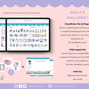 Kawaii Self-care & Love Digital Stickers | 83+ Cute Aesthetic Icons ...