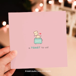 Een toost op ons! Wenskaart | Leuke verjaardagskaart voor vrouw Grappige verjaardagskaart voor man Funny Toast woordspeling kaart vriend, vriendin