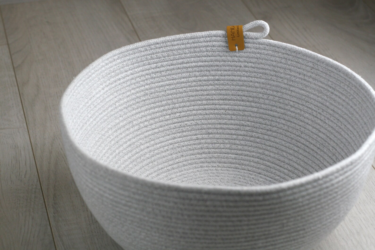 White rope basket round basket for home deep catch all bowl Etsy