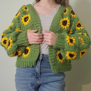 The Sunflower Cardigan Crochet Pattern PDF FILE ONLY image 1