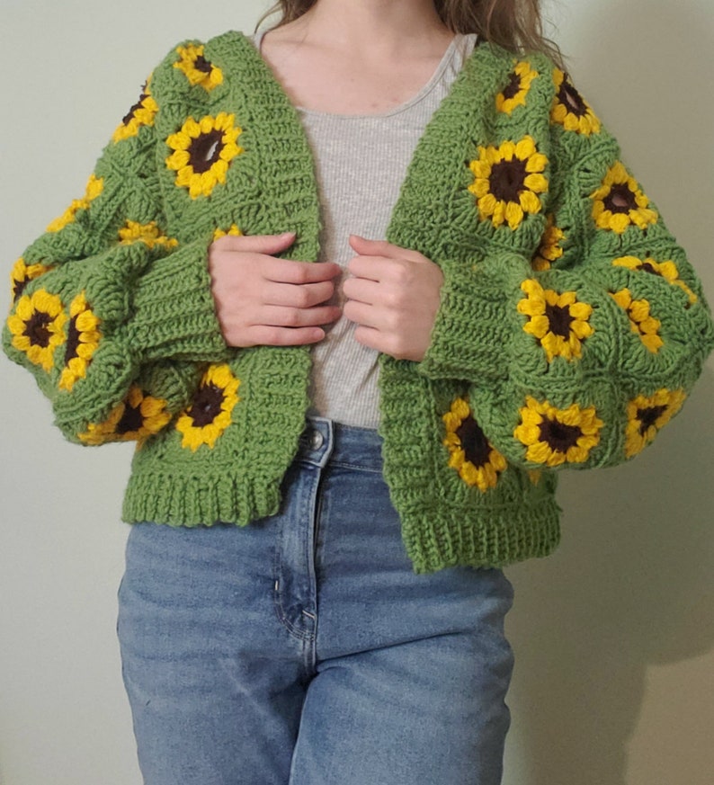 The Sunflower Cardigan Crochet Pattern PDF FILE ONLY image 1