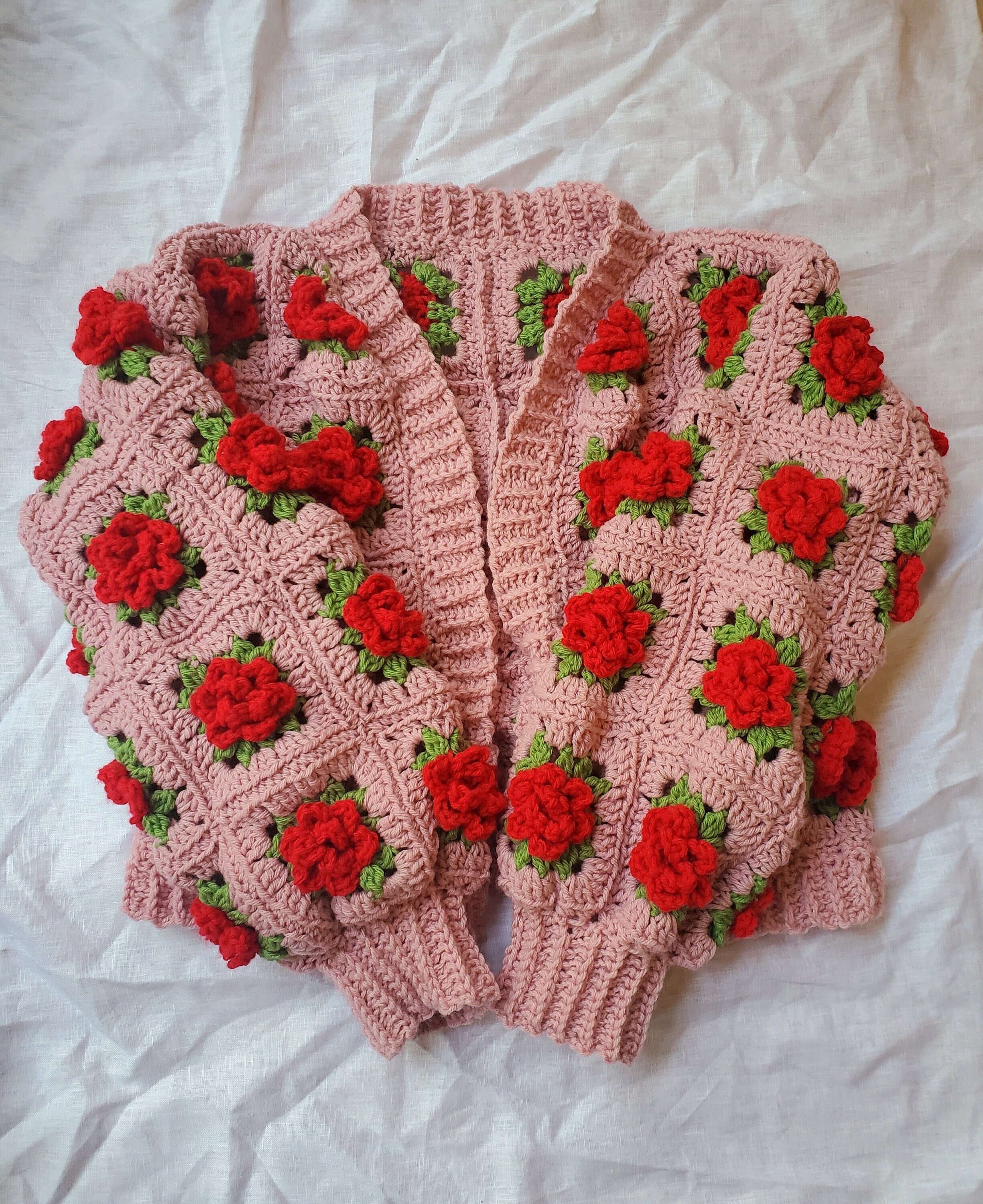 Crochet Flowers Cardigan  Cardigan, Cashmere cardigan, Flower