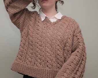 The Cable Vest/Sweater 2-in-1 Crochet Pattern