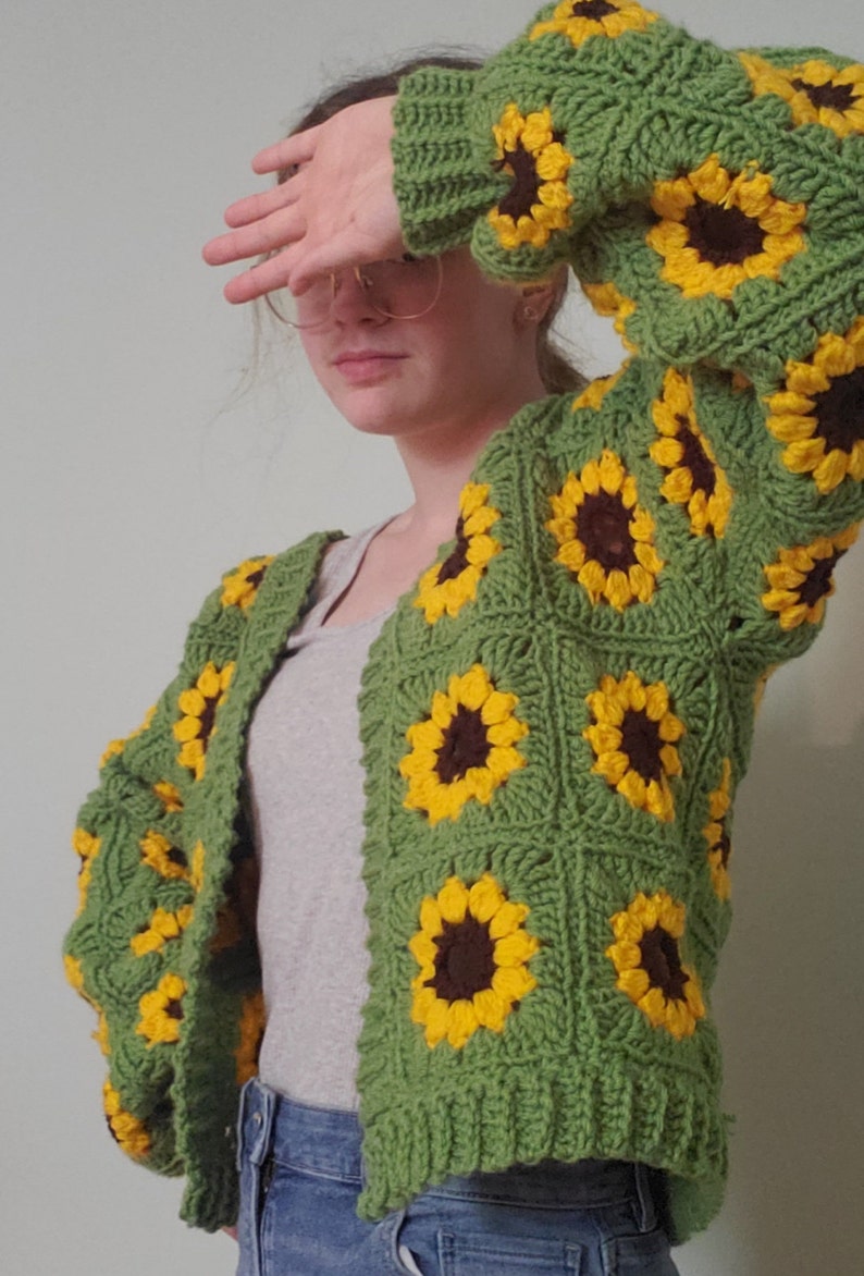 The Sunflower Cardigan Crochet Pattern PDF FILE ONLY image 2
