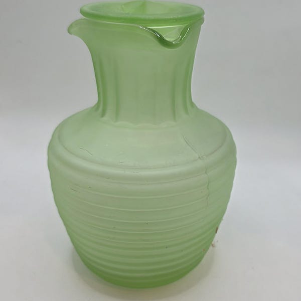 Vintage Uranium Satin Glass Lidded Frigidaire Beverage Server