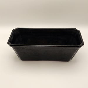 Mid Century Art Deco Black Ebony Amethyst Glass Small Rectangular Planter