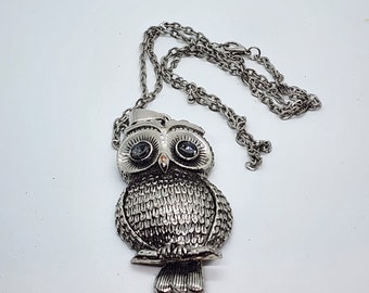 Vintage Silvertone Owl Pendant and Chain