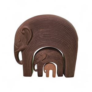 Graduated Nesting Elephant Ceramic Statues