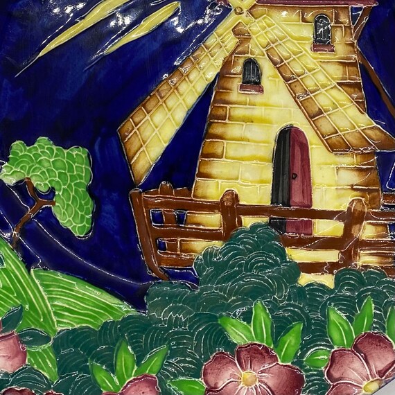 〓162g!!激レア〓 Maillard マイヨール ヴィンテージ ボスフリー Maling Pottery Mojolica Windmill Plate Vintage Circa 1930's-1940's