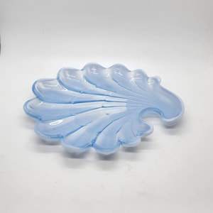 Duncan & Miller Sanibel Blue Opalescent Shell Shape Vintage
