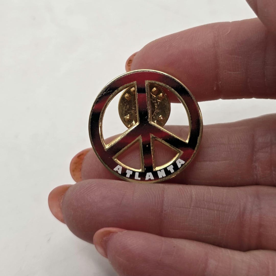 Vintage Peace Atlanta Enamel Lapel Pin Souvenir Rare - Etsy