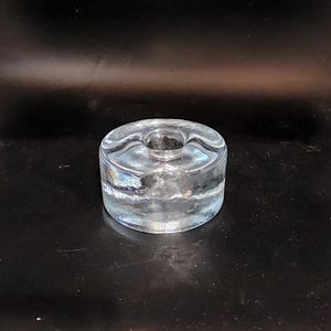 Blenko Candlestick Clear Puck Tapered Candle Holder Vintage