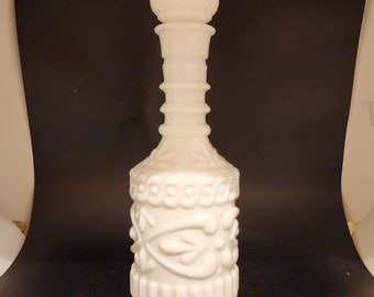 White Milk Glass Jim Beam Decanter Vintage