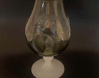 Empoli Glass Opalescent Milk Glass Stemware Brandy Snifter Vintage