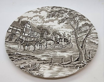 Vintage 8" Plate Myott Staffordshire Royal Mail Brown & Cream England