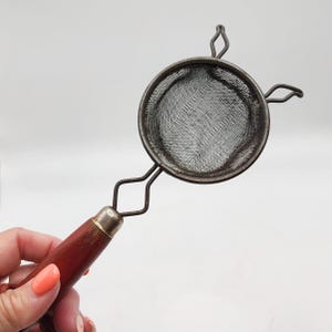 Strainer with Wooden Handle Rustic Kitschy Decor Vintage