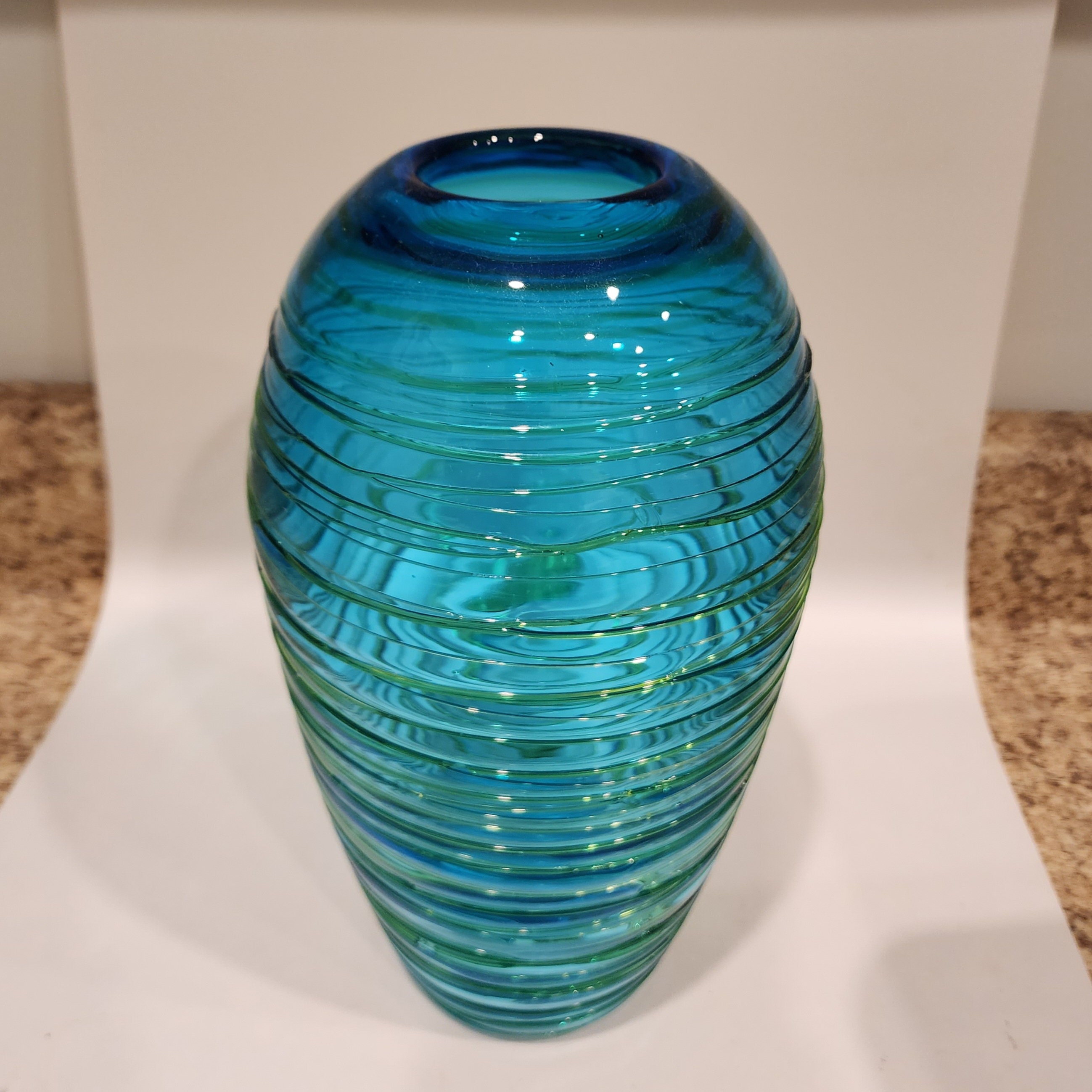 Turquoise glass vase - Etsy 日本