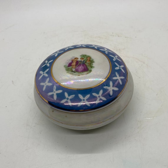 Small Japan Vintage Porcelain Trinket Box Jewelry… - image 2