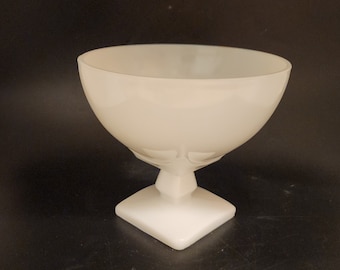 Footed Milk Glass Centerpiece Compote Planter Vintage