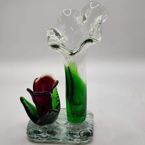 Art Glass Vase Blown Glass Jack-in-Pulpit Vases Fused Flower