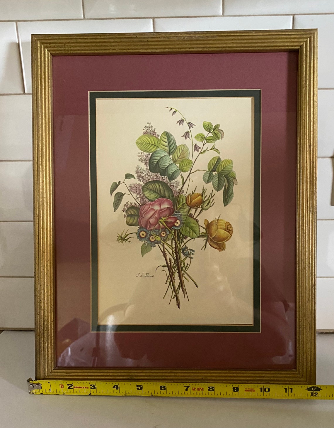 T.L. PREVOST Framed Matted Floral Print Vintage | Etsy
