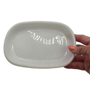 Milk Glass Rectangular Soap Dish Tray,  Creamer and Sugar Tray, Salt and Pepper Tray Vintage