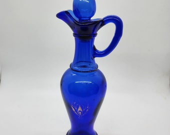 Vintage Avon Cobalt Blue Glass Decanter