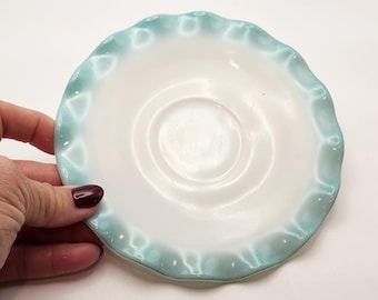 1950s Hazel Atlas Blue Crinoline Ripple Replacement Saucer Vintage 6 1/2"