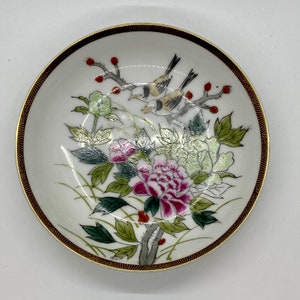 Vintage Kutani Japanese Porcelainware Bird Shallow Bowl Made in Japan