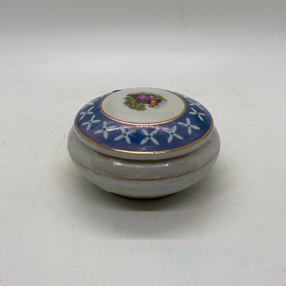 Small Japan Vintage Porcelain Trinket Box Jewelry… - image 9