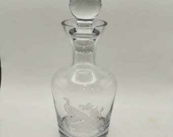 Spode Glen Lodge Pheasant Decanter Carafe 26.5 oz. Discontinued Elegant Rustic Vintage
