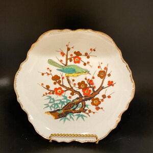 Hand Painted French Porcelain Bird Plate Vintage