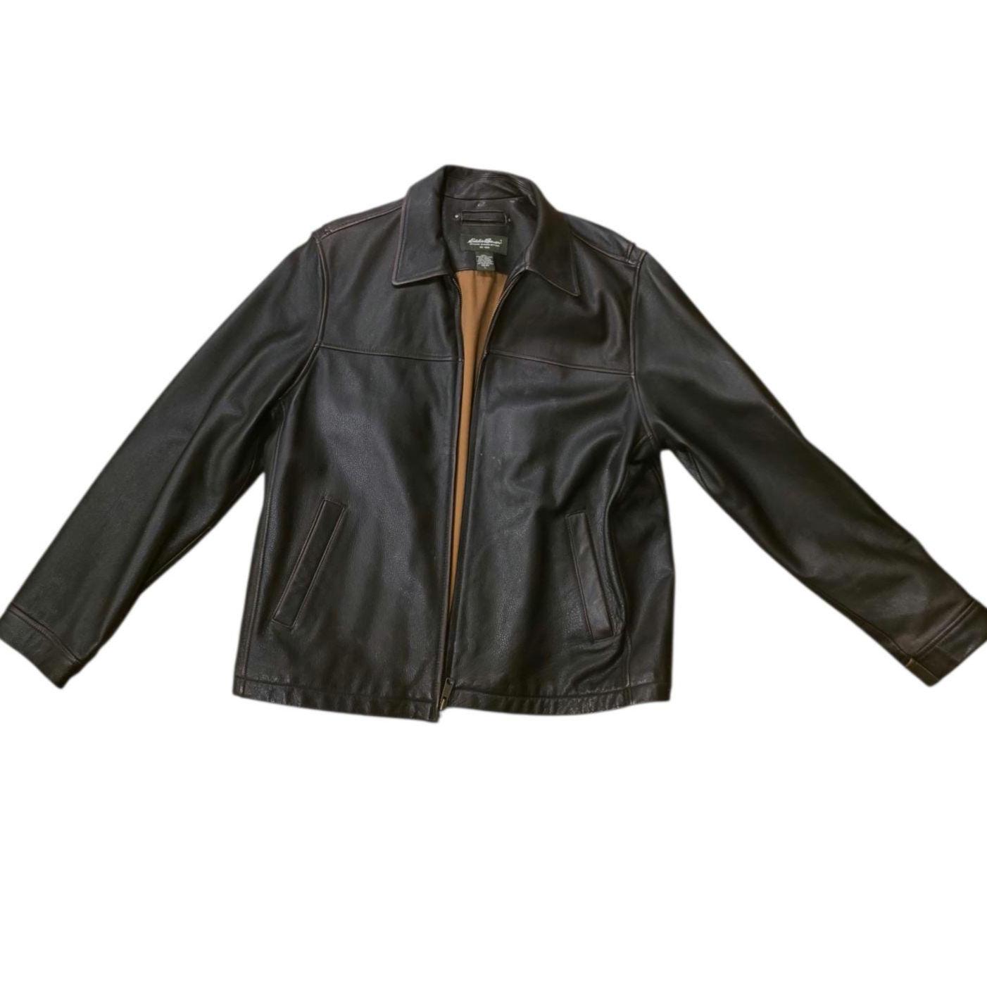 Eddie Bauer Jacket Genuine Leather - Etsy