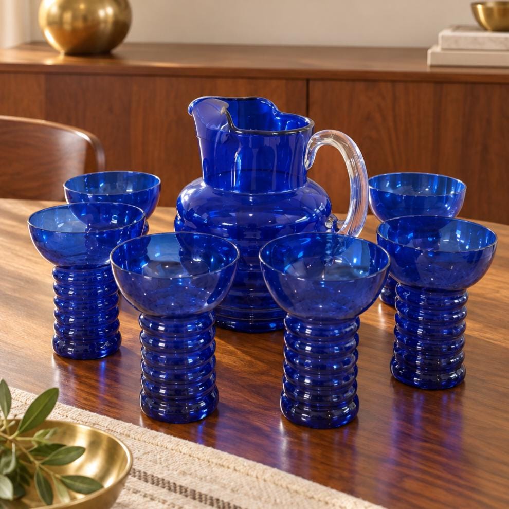 Blue Glass Water Pitcher - Etsy - Page 2
