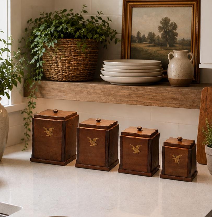 Vintage Canister Set of 4 - Etsy